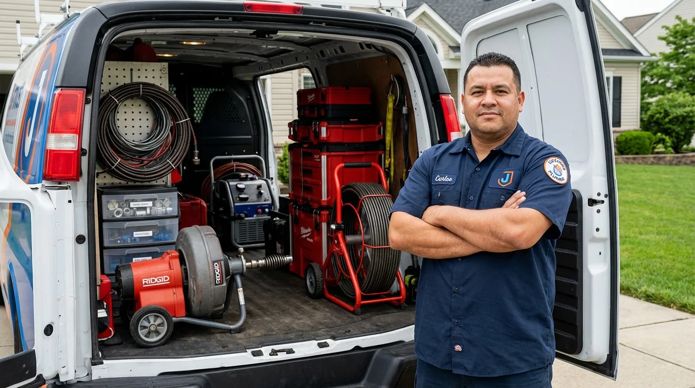 Professional drain cleaning equipment and Johns Plumbing LLC plumber in Los Banos
