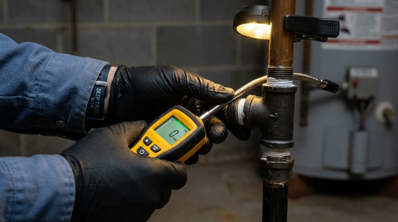 Gas leak detection with electronic sniffer by Johns Plumbing LLC in Los Banos